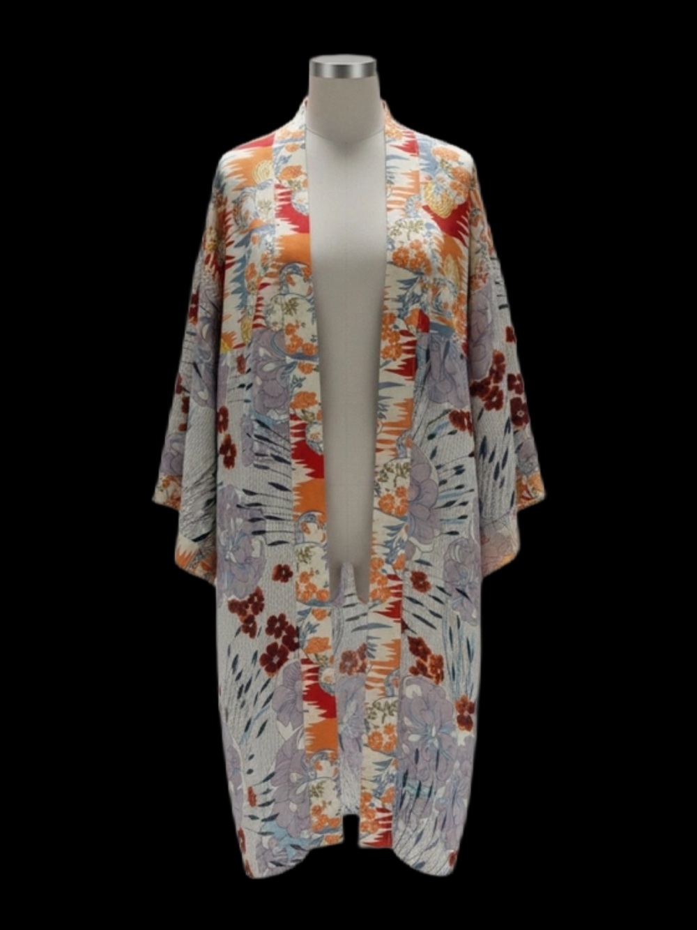 Anthropology Eloise 100% Silk Kimono Robe Midi Top OS One Size Floral